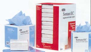 Sontara engineered cloth wipers, durable, strong and inexpensive cleaning cloths